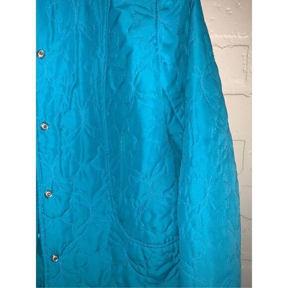 Vintage Blue Quilted Snap Down Jacket Small - Picture 4 of 10